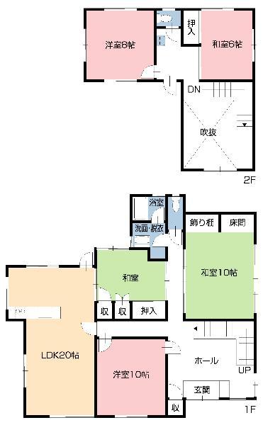 Floor plan. 15.8 million yen, 6LDK, Land area 554.27 sq m , Building area 151.98 sq m