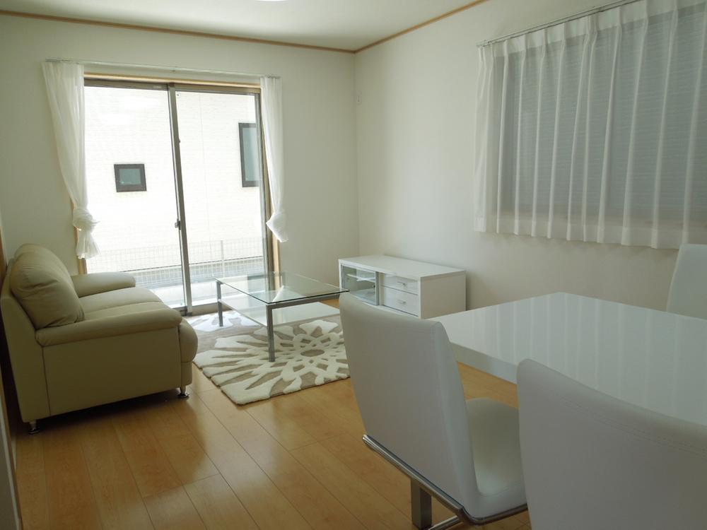 Model house photo. Bright living room