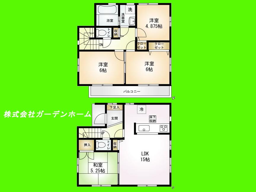 Floor plan. 31,800,000 yen, 4LDK, Land area 86.16 sq m , Building area 86.11 sq m   ■ 4LDK type of room ■