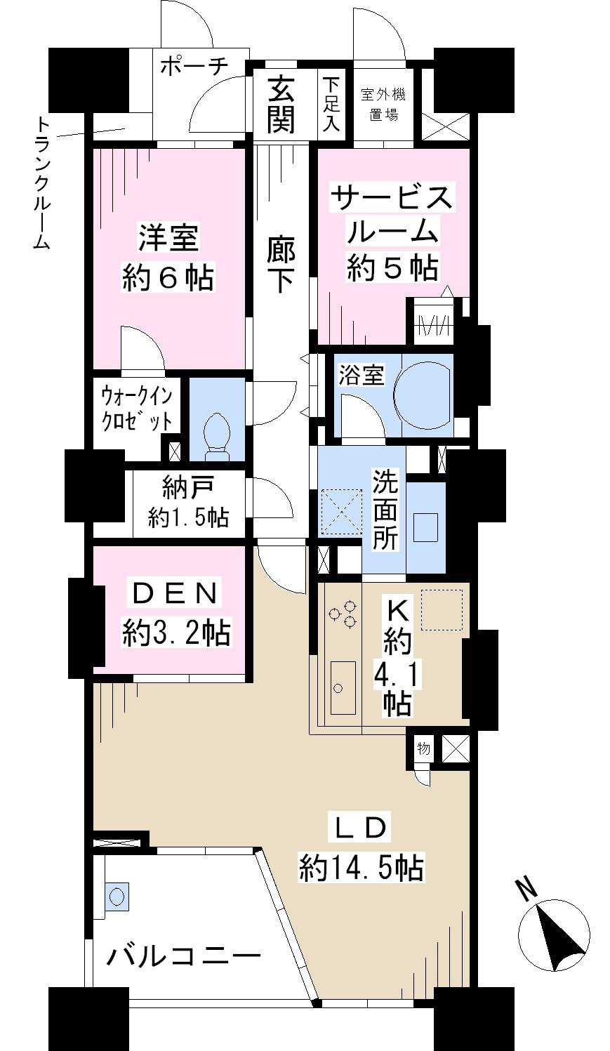 Floor plan. 1LDK + S (storeroom), Price 49 million yen, Occupied area 80.64 sq m , Balcony area 9.93 sq m
