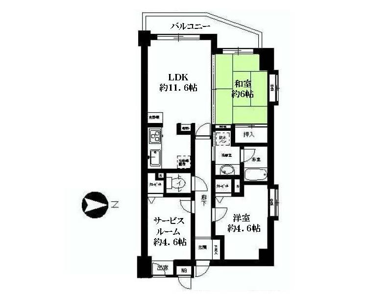 Floor plan. 2LDK + S (storeroom), Price 17.8 million yen, Footprint 60.9 sq m , Balcony area 5.68 sq m floor plan