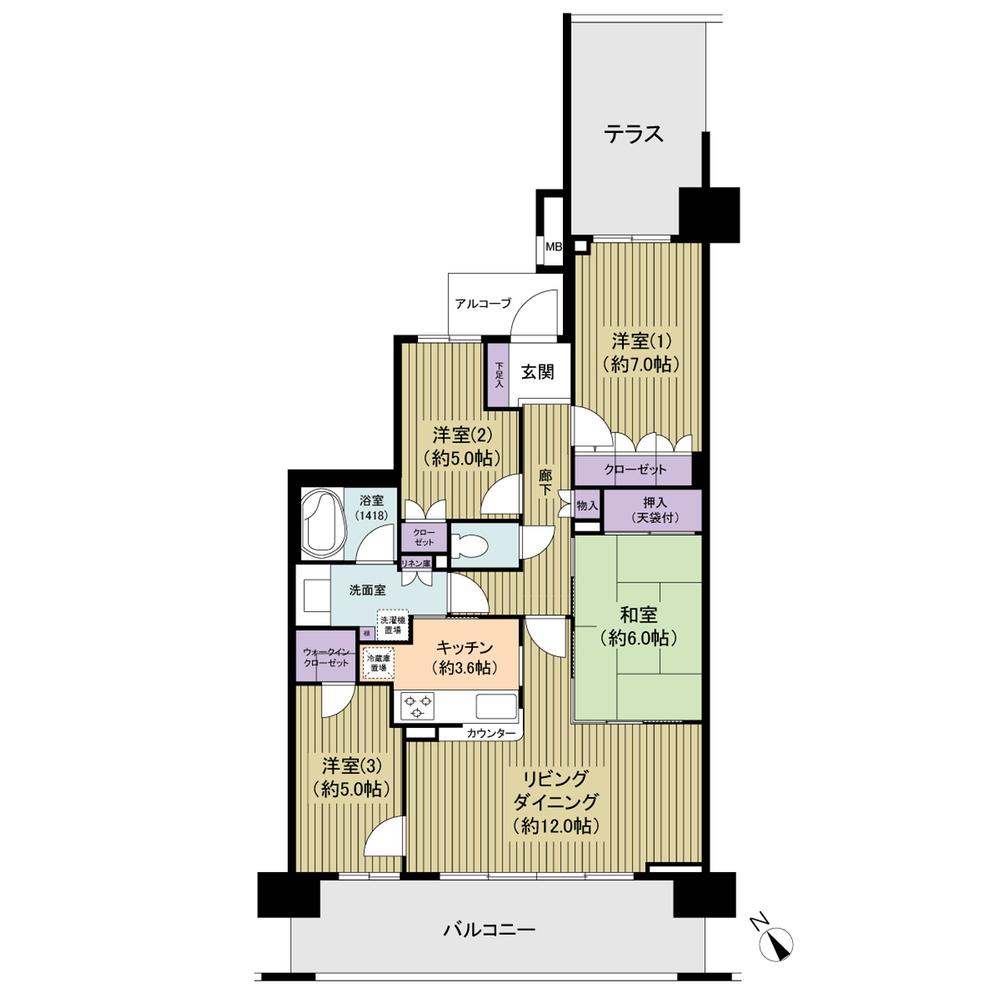 Floor plan. 4LDK, Price 31,800,000 yen, Occupied area 85.69 sq m , Balcony area 16.2 sq m 85.69 square meters ・ 4LDK plan