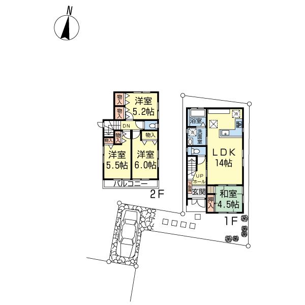 Floor plan. 34,800,000 yen, 4LDK, Land area 102.34 sq m , Building area 86.11 sq m floor plan