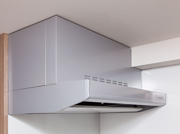 Kitchen.  [Rectification Backed range hood] By mounting the flat enamel made rectifying plate, Daily care is not only the only very simple wipe the bottom, It has adopted the excellent range hood to exhaust capacity.