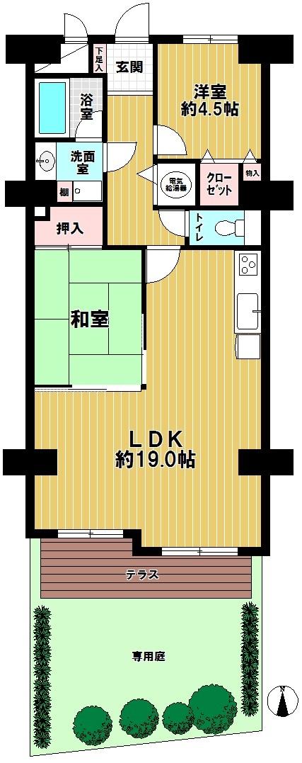 Floor plan. 2LDK, Price 16.5 million yen, Occupied area 71.61 sq m