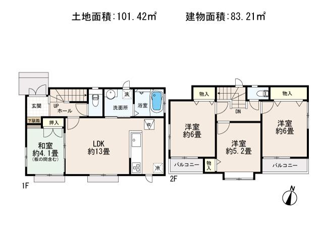 Floor plan. 28,900,000 yen, 4LDK, Land area 101.4 sq m , Building area 83.21 sq m floor plan