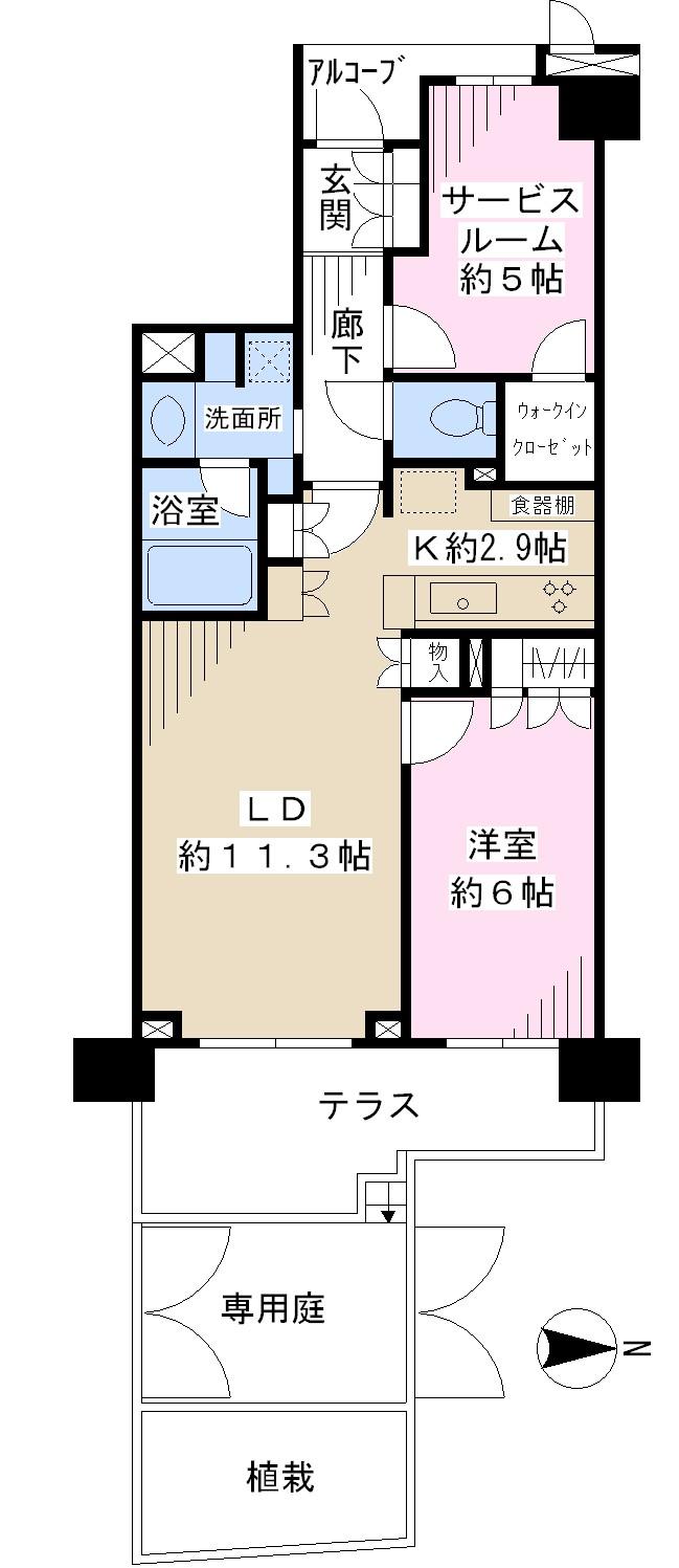 Floor plan. 1LDK + S (storeroom), Price 19.9 million yen, Occupied area 56.48 sq m