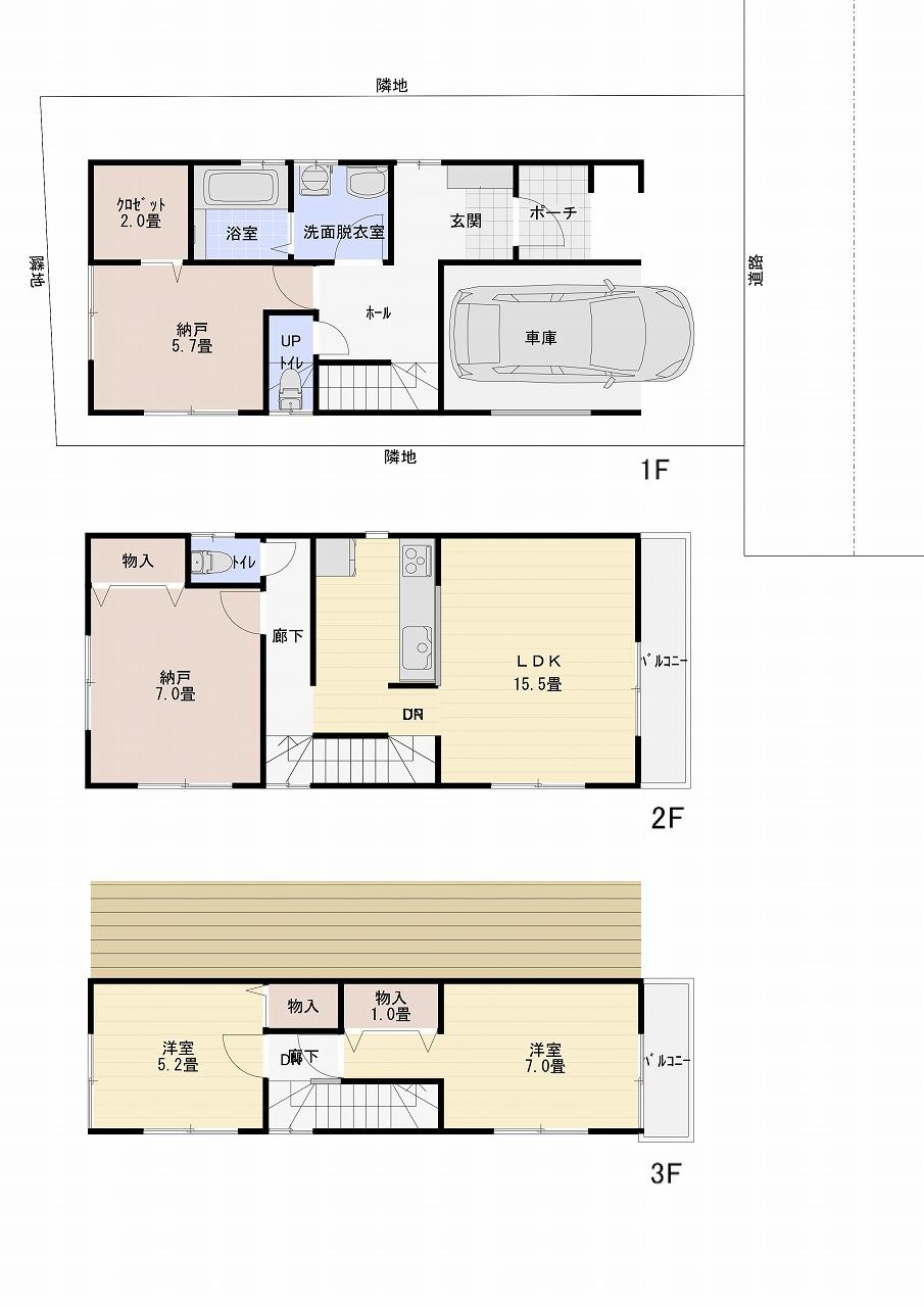Floor plan. 33,800,000 yen, 2LDK + 2S (storeroom), Land area 115.63 sq m , Building area 115.63 sq m