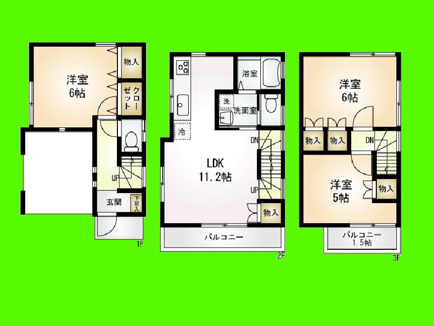Floor plan. 28.5 million yen, 3LDK, Land area 47.49 sq m , Building area 78.88 sq m shutter ・ Screen door ・ Terrestrial digital broadcasting antenna ・ Bathroom TV, and the like are standard equipment, Is the house, such as the custom home !!