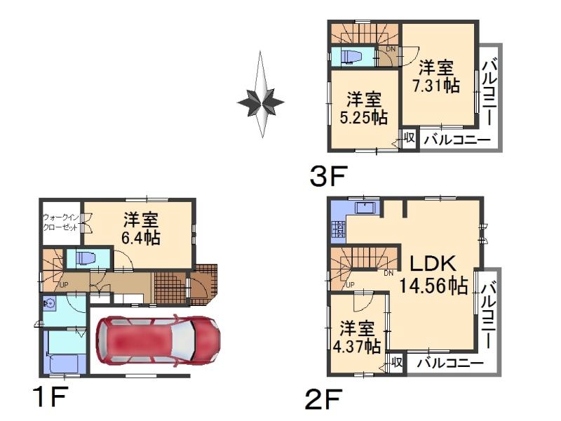 Floor plan. 32,800,000 yen, 4LDK, Land area 65.91 sq m , Building area 105.09 sq m