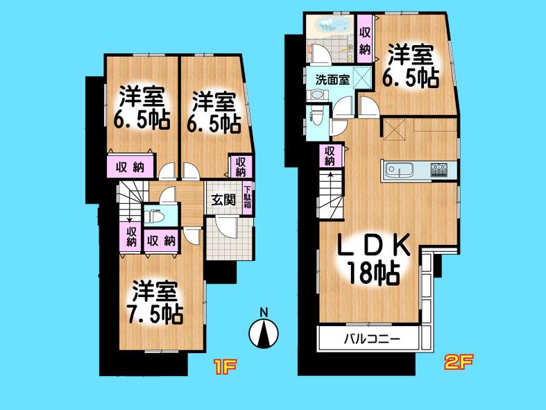 Floor plan. 32,900,000 yen, 4LDK, Land area 83.06 sq m , Building area 99.22 sq m  , Yes Car space ◆  Weekdays, It is possible your visit. Contact us, Free dial  [ 0120-40-4771 ]  Until. Nearby properties also will introduce Adachi. First, Please contact us