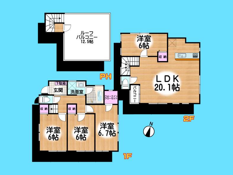 Floor plan. 26,400,000 yen, 4LDK, Land area 103.12 sq m , Building area 98.4 sq m  , Yes Car space ◆  Weekdays, It is possible your visit. Contact us, Free dial  [ 0120-40-4771 ]  Until. Nearby properties also will introduce Adachi. First, Please contact us