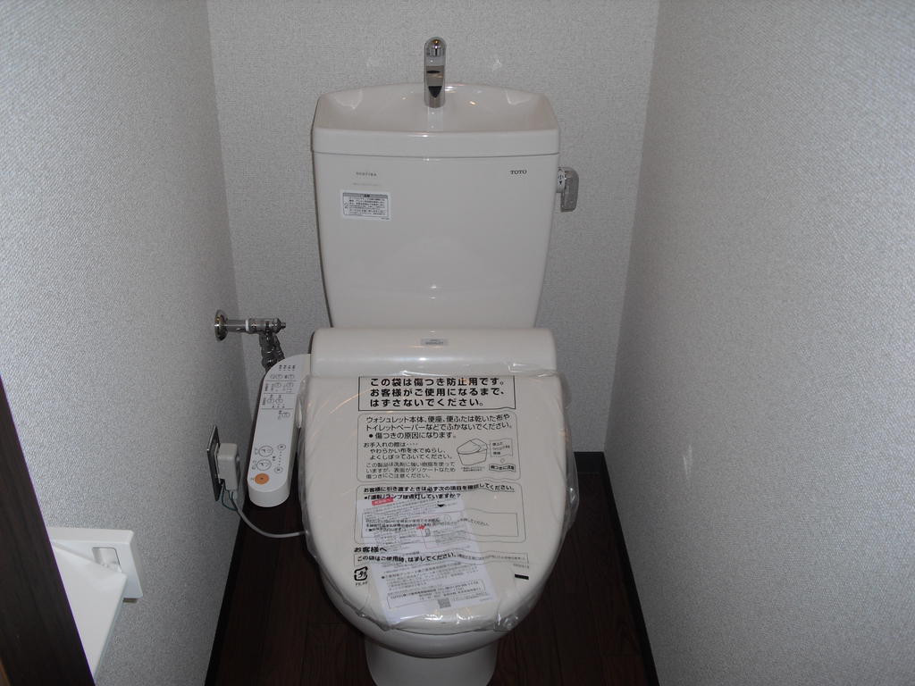 Toilet. Warm water washing toilet seat also has been installed.