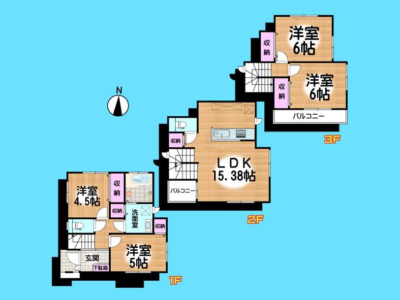 Floor plan. 33,800,000 yen, 4LDK, Land area 94.53 sq m , Building area 92.32 sq m  , Yes Car space ◆  Weekdays, It is possible your visit. Contact us, Free dial  [ 0120-40-4771 ]  Until. Nearby properties also will introduce Adachi. First, Please contact us