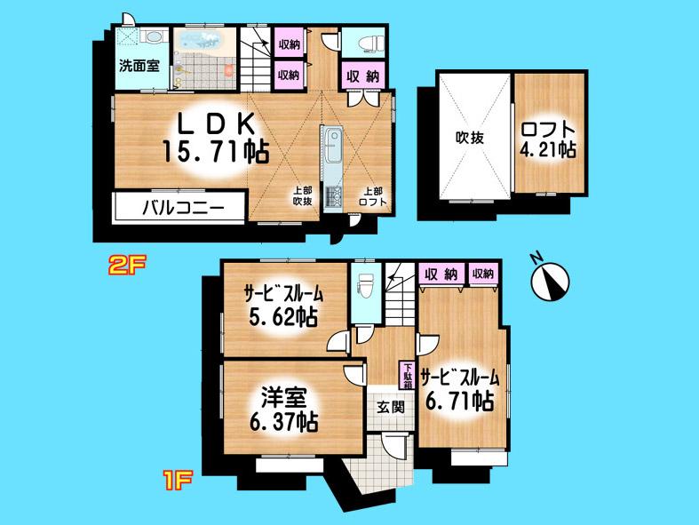 Floor plan. 29,800,000 yen, 3LDK, Land area 91.01 sq m , Building area 78.35 sq m  , Yes Car space ◆  Weekdays, It is possible your visit. Contact us, Free dial  [ 0120-40-4771 ]  Until. Nearby properties also will introduce Adachi. First, Please contact us