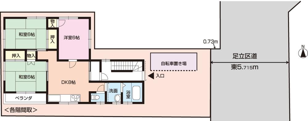 Floor plan. 36,900,000 yen, 3DK, Land area 114.31 sq m , Building area 195.78 sq m 1 floor ・ Second floor ・ 3 Kaidomato