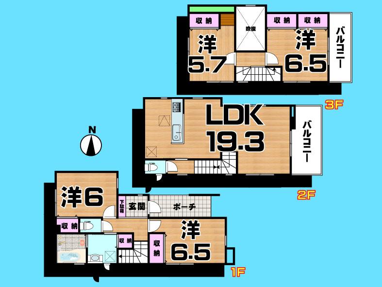 Floor plan. 38,800,000 yen, 4LDK, Land area 90.16 sq m , Building area 106.6 sq m  , Yes Car space ◆  Weekdays, It is possible your visit. Contact us, Free dial  [ 0120-40-4771 ]  Until. Nearby properties also will introduce Adachi. First, Please contact us