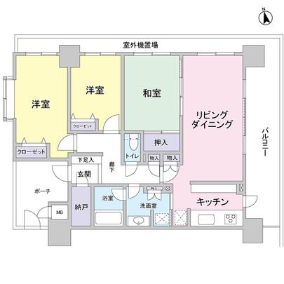 Floor plan. 4 floor, east ・ North ・ West of the three-direction room