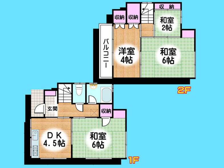 Floor plan. 17.8 million yen, 4DK, Land area 48.34 sq m , Building area 54.64 sq m  .  ◆  Weekdays, It is possible your visit. Contact us, Free dial  [ 0120-40-4771 ]  Until. Nearby properties also will introduce Adachi. First, Please contact us