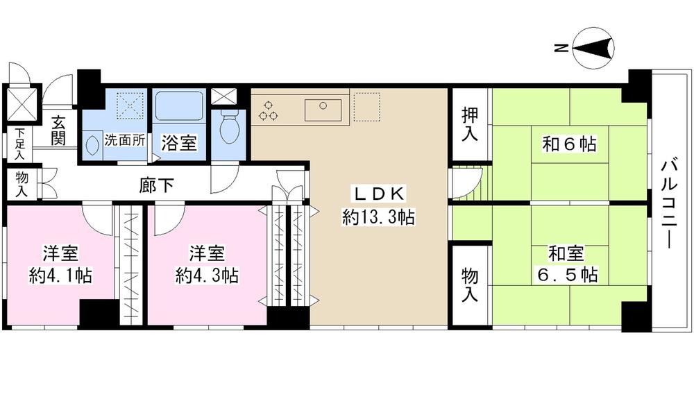 Floor plan. 4LDK, Price 17.5 million yen, Occupied area 82.89 sq m , Balcony area 5.94 sq m