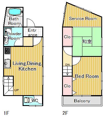 Floor plan. 19,800,000 yen, 2LDK + S (storeroom), Land area 40.19 sq m , Building area 45.36 sq m drawings
