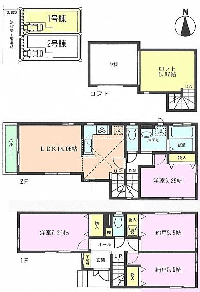 Floor plan. 37,800,000 yen, 2LDK+2S, Land area 78.54 sq m , Building area 89.99 sq m floor plan