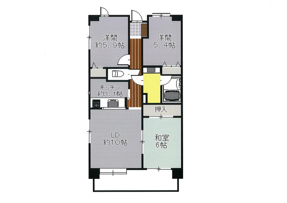 Floor plan. 3LDK, Price 18,800,000 yen, Occupied area 67.27 sq m , Balcony area 9.42 sq m