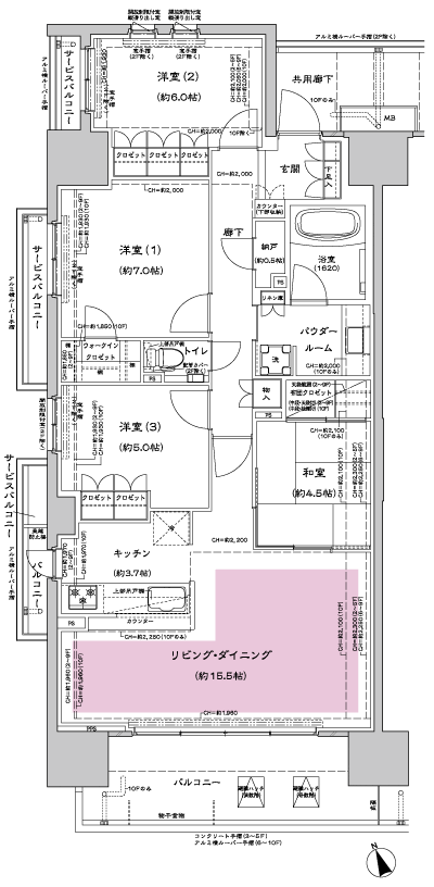 Floor: 4LD ・ K + N + WIC, the occupied area: 96.21 sq m, Price: TBD