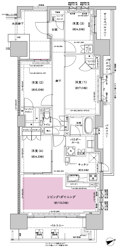 Floor: 4LD ・ K + 2WIC + SC, occupied area: 85.98 sq m, Price: TBD