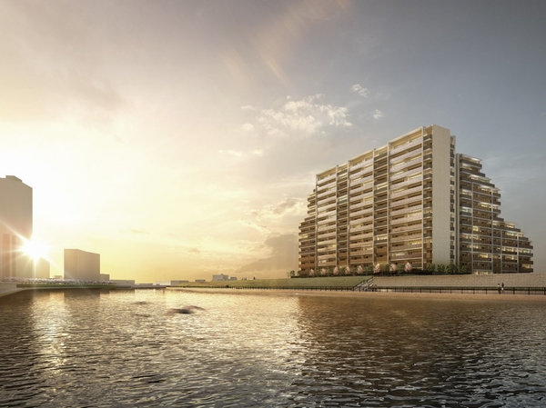 Same property appearance overlooking the Sumida River to the south (Rendering)