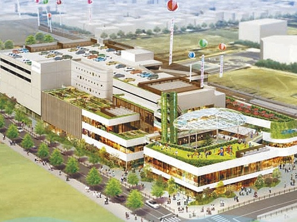 April 2014, Large commercial complex of scheduled to open in the "Senjuohashi" Station (Rendering)