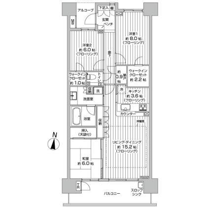 Floor plan. 3LDK + S (storeroom), Price 29,800,000 yen, Occupied area 92.91 sq m , Balcony area 12.73 sq m