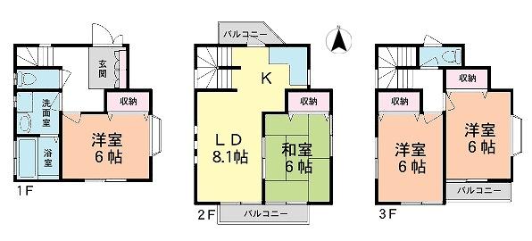 Floor plan. 22,400,000 yen, 4LDK, Land area 60.26 sq m , Building area 91.08 sq m