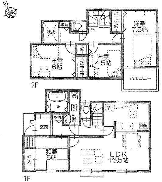 Floor plan. 37,800,000 yen, 4LDK, Land area 102 sq m , Building area 97.7 sq m