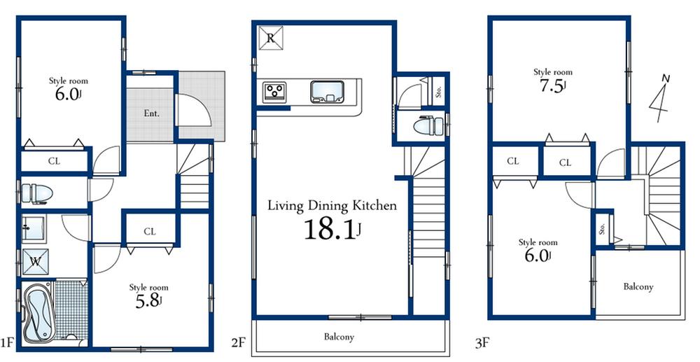 Floor plan. Price 29,800,000 yen, 4LDK, Land area 72.28 sq m , Building area 103.26 sq m
