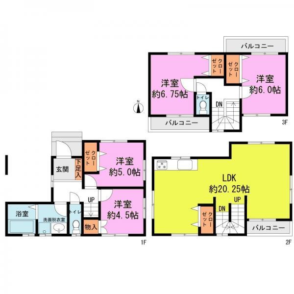 Floor plan. 35,900,000 yen, 3LDK+S, Land area 71.05 sq m , Building area 107.73 sq m