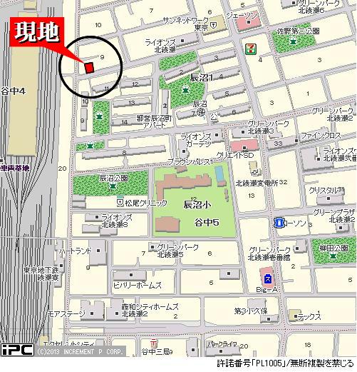 Local guide map. Chiyoda Line Kita-Ayase Station walk 16 minutes, Bus flights to Ayase Station (spring breeze ride time about 16 minutes) This is useful because the stop a 2-minute walk.