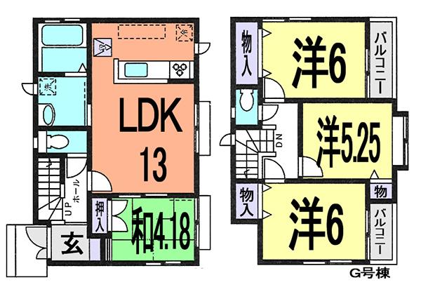 Floor plan. (G Building), Price 28,900,000 yen, 4LDK, Land area 101.42 sq m , Building area 83.21 sq m