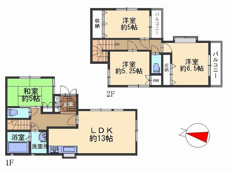 Floor plan. 28.8 million yen, 4LDK, Land area 80.01 sq m , Building area 86.94 sq m floor plan