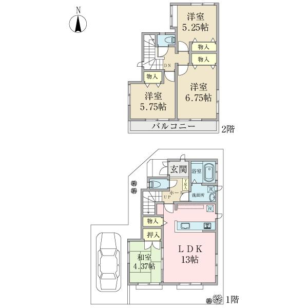 Floor plan. 34,900,000 yen, 4LDK, Land area 85.07 sq m , Building area 86.11 sq m floor plan