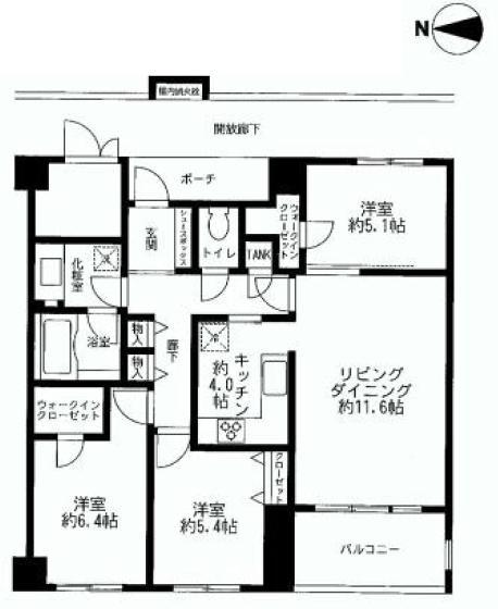 Floor plan. 3LDK, Price 31.5 million yen, Occupied area 76.53 sq m , Balcony area 7.2 sq m