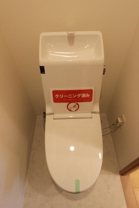 Toilet. Shower function with toilet new exchange. Beautiful and looks stylish form.