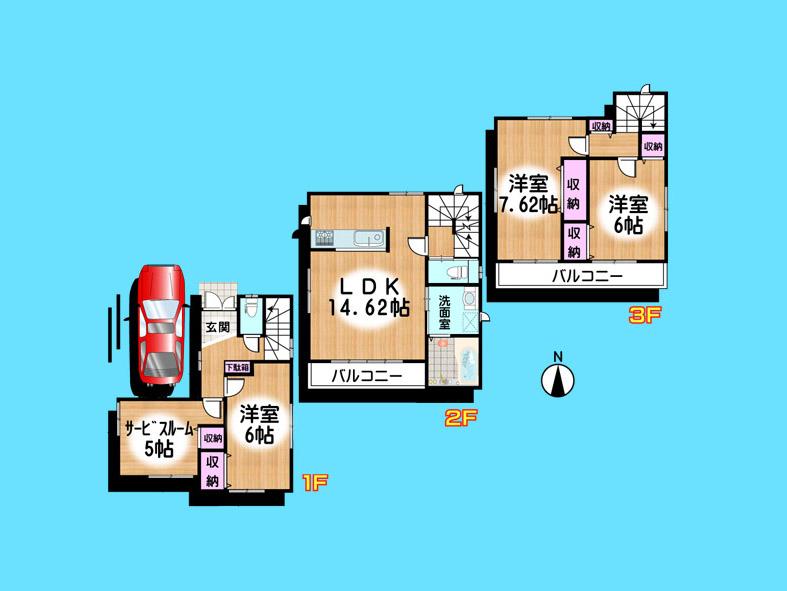 Floor plan. 32,800,000 yen, 4LDK, Land area 96.45 sq m , Building area 96.45 sq m  , Yes Car space ◆  Weekdays, It is possible your visit. Contact us, Free dial  [ 0120-40-4771 ]  Until. Nearby properties also will introduce Adachi. First, Please contact us