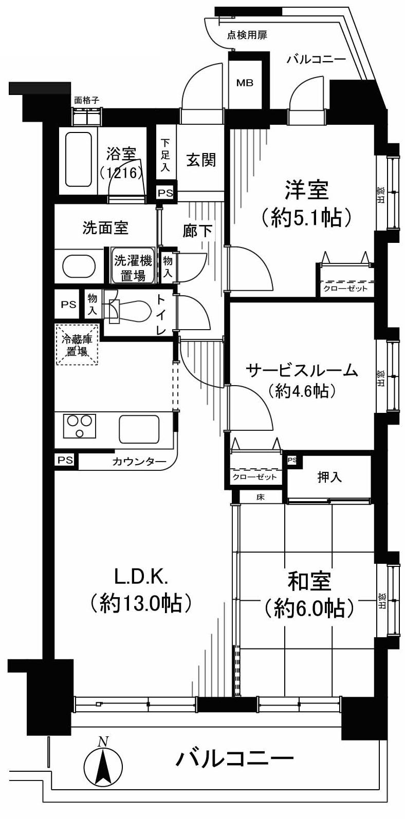 Floor plan. 2LDK + S (storeroom), Price 23,900,000 yen, Occupied area 62.82 sq m , Day on the balcony area 13.96 sq m southeast angle room, Ventilation is good.