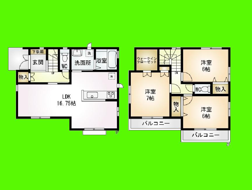 Floor plan. (Building 2), Price 29,300,000 yen, 3LDK+S, Land area 89.71 sq m , Building area 88.59 sq m