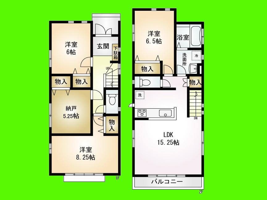 Floor plan. (3 Building), Price 30,800,000 yen, 3LDK+S, Land area 103.46 sq m , Building area 96.05 sq m