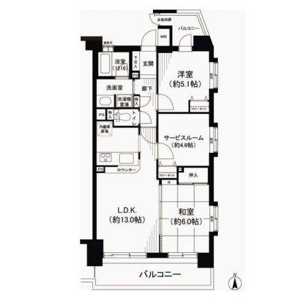 Floor plan. 2LDK+S, Price 22,900,000 yen, Occupied area 62.82 sq m , Balcony area 13.96 sq m