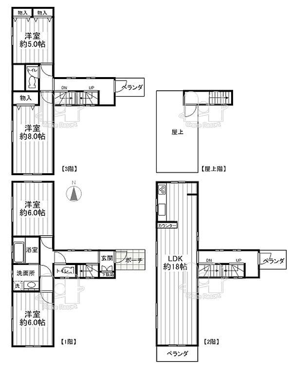 Floor plan. 34,800,000 yen, 4LDK, Land area 71.85 sq m , Although we are a little odd-shaped when viewed in building area 100.83 sq m drawings, Less each room deformation for stairs part is sticking out, Decor effectively top light (skylight), Spacious easy-to-use 4LDK.