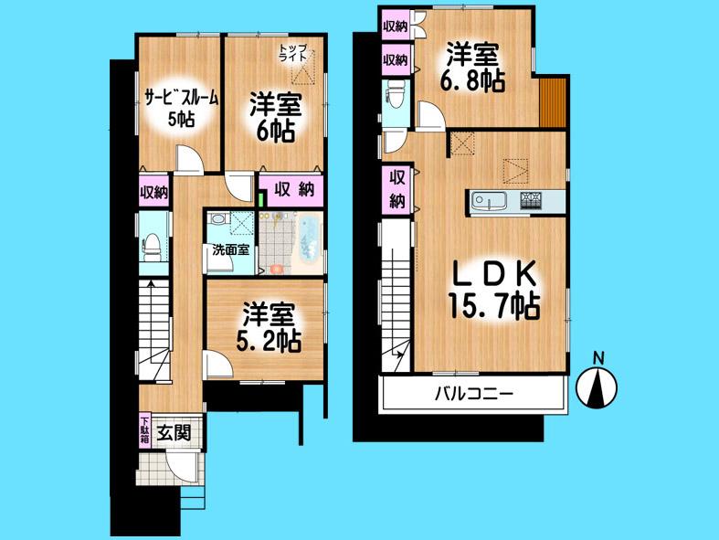 Floor plan. 32,800,000 yen, 4LDK, Land area 104.31 sq m , Building area 95.01 sq m  , Yes Car space ◆  Weekdays, It is possible your visit. Contact us, Free dial  [ 0120-40-4771 ]  Until. Nearby properties also will introduce Adachi. First, Please contact us