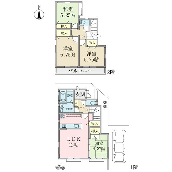 Floor plan. 34,900,000 yen, 4LDK, Land area 85.06 sq m , Building area 86.11 sq m floor plan